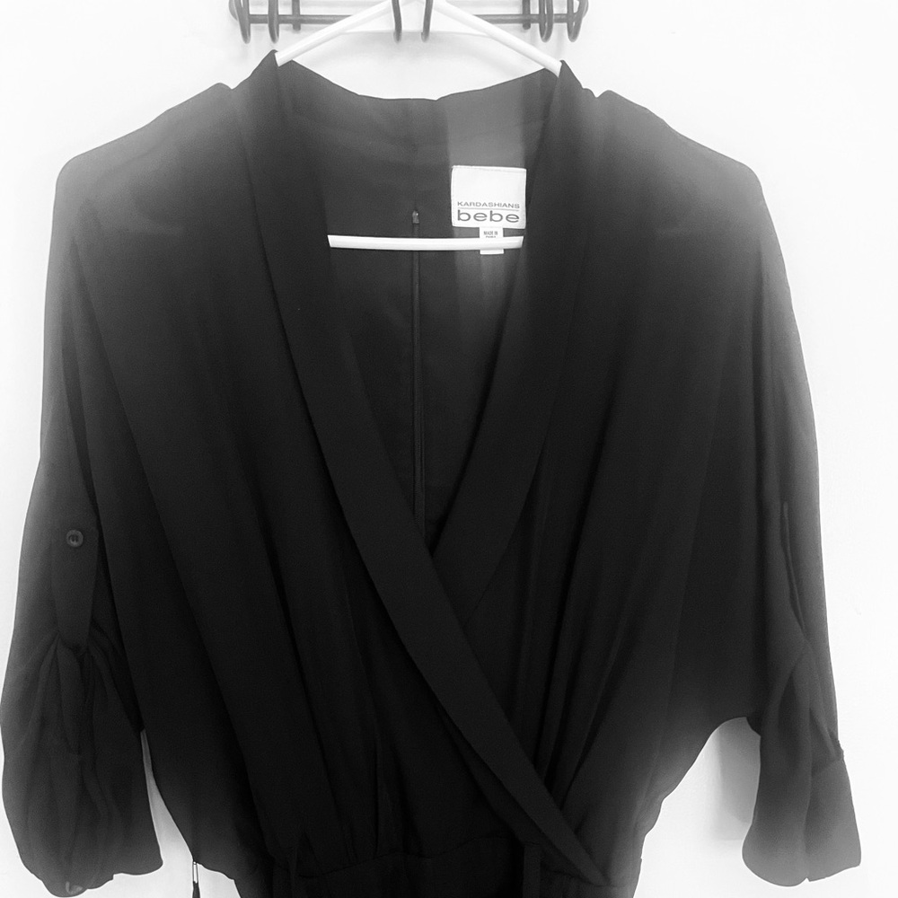 Bebe Elegant Black Long Sleeve Dress